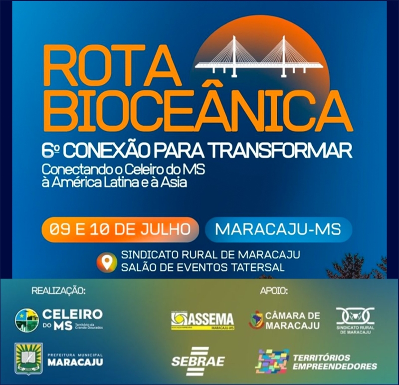 Maracaju será palco de evento que destaca oportunidades e avanços da Rota Bioceânica